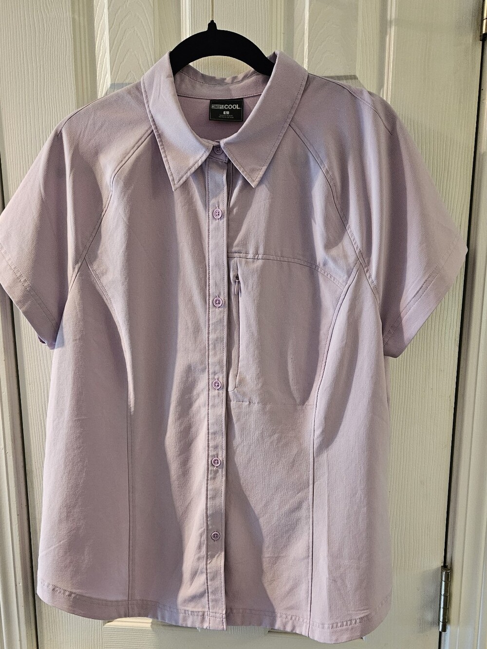 32° Cool  Sz. L ~ Women’s Short-Sleeve Button-Down Shirt in Light Lavender
